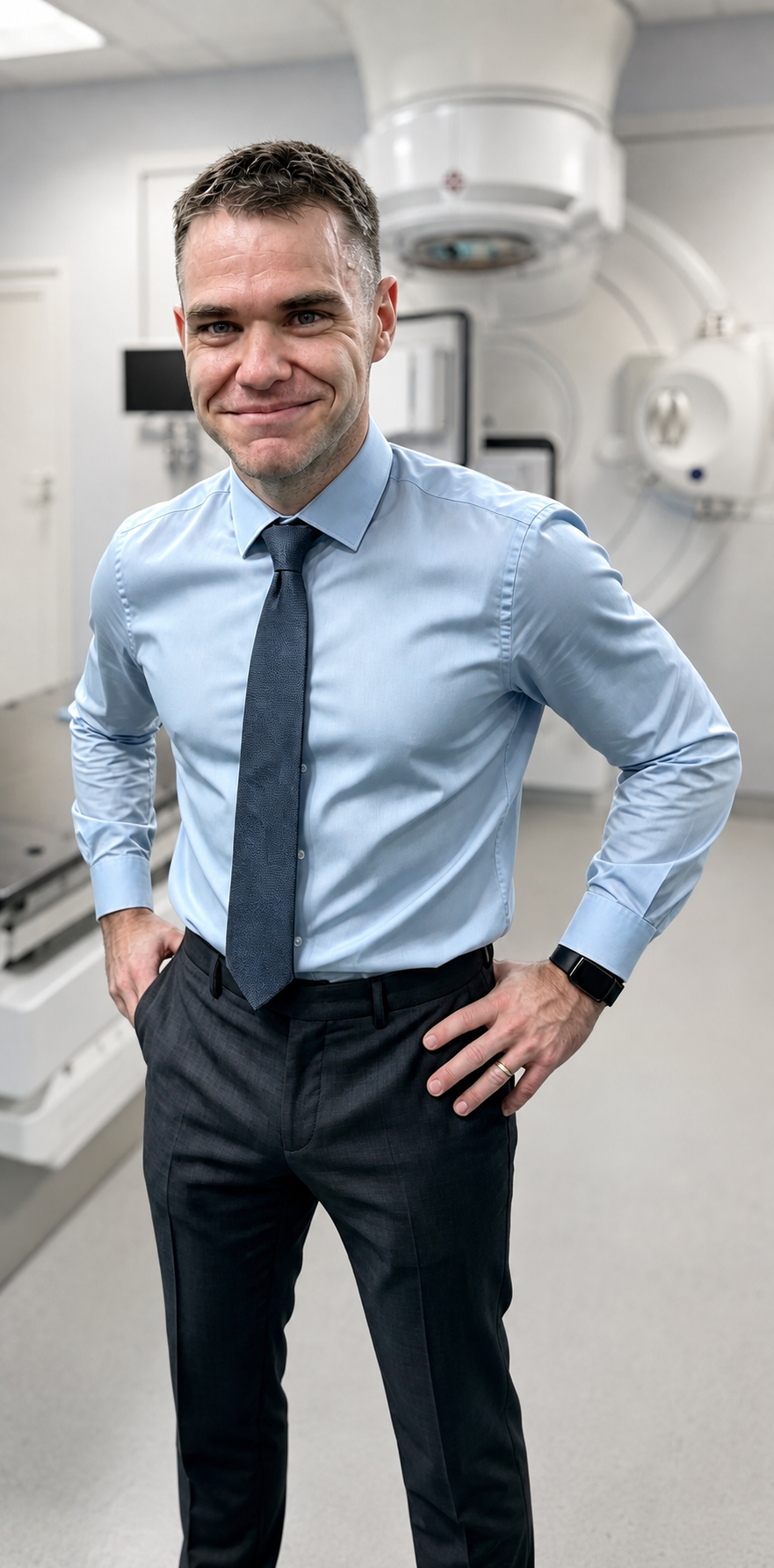 Dr Ian Lampkin, Consultant Clinical Oncologist, seated in a consulting room